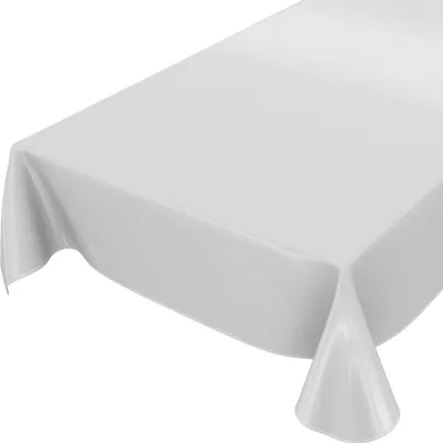 Produktbild von Tischdecke Wachstuch PVC abwaschbar Einfarbig Hellgrau 220x140cm Band