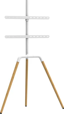 Produktbild von TV Standhalter Buche VESA bis 600x400 für 32-65 Zoll max. 40kg Ständer Weiß