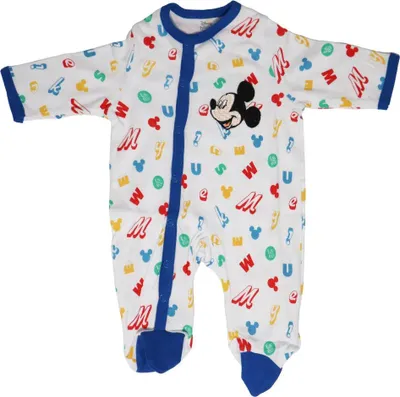 Produktbild von Disney Mickey Maus Baby Kleinkind Body Strampler Einteiler – Blau / 74