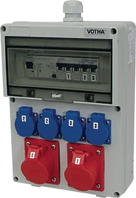 Produktbild von Kunststoffwandverteiler Verschraubung M32 2xCEE 16 A, 4x230V