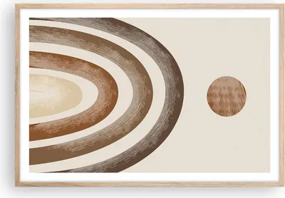 Produktbild von Gerahmtes Poster - Rahmen in heller Eiche - Stück geometrisch Boho - 91,5x61 cm - Wand Bild - Wanddeko - Wandbilder - Kunstposter - Wandposter - Bilderrahmen - Bilder - Kunstdruck - P2NAA91x61-4841