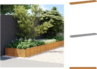Produktbild von vidaXL Hochbeet 770x100x36 cm Cortenstahl -  Blumentöpfe & Pflanzgefäße