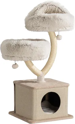 Produktbild von Katzenkratzbaum im Zweigdesign, 95 cm, mit Plüsch und Sisal, Kratzbaum für Katzen