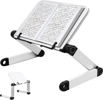 Produktbild von Verstellbarer Bücherständer aus Aluminium für Laptops und Rezepte