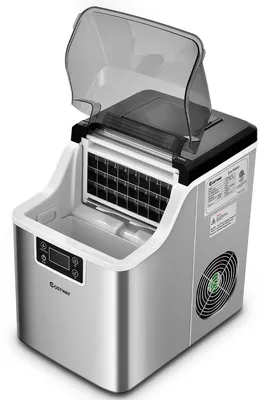 Obrázek produktu pro Stolní výrobník ledu, kapacita 18 kg/den, objem 3,2 litru, s funkcí automatického čištění