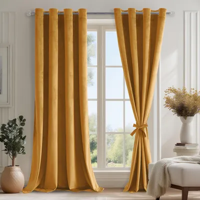 Samtvorhänge 2er-Set, 280x140 cm, mit Raffhaltern, Ösen, blickdicht