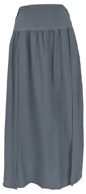 Produktbild von Langer Boho Sommerrock, Natürlicher Maxirock, Panel Skirt - Taubengrau, Damen, Baumwolle, Größe: S