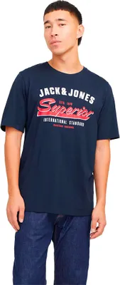 Produktbild von Jack & Jones Logo Kurzarm-t-shirt Blau M Mann Blau M