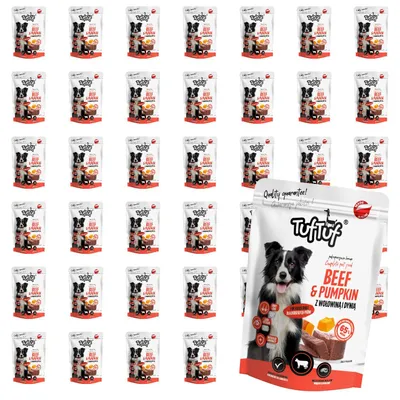 Produktbild von TufTuf | Hundenassfutter Rindfleisch und Kürbis - Nassfutter Set 40x300g Beutel - Hundefutter fur Hund