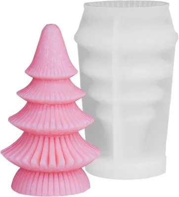 Produktbild von Famanu Silikonform für Weihnachtsbaumkerzen, 3D Gießform - wiederverwendbar (Turm)