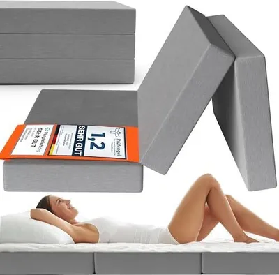 Produktbild von DYNMC you Klappmatratze 120x195x14 cm - Gästematratze Klappbar Mittel Hart H3 - Test  -   - Gästebett Klappbar mit Husse - Faltmatratze - Bodenmatratze Kinderzimmer