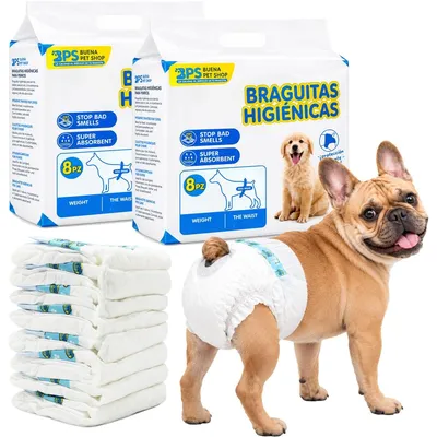 Hunde-Hygienewindeln, 2x8 Stück, Größe S, mit Klettverschluss