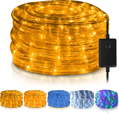 Image de Hengda 10M LED Tuyau lumineux Tuyau lumineux pour l'extérieur et l'intérieur avec 240 LED Eclairage de Noël Décoration jaune