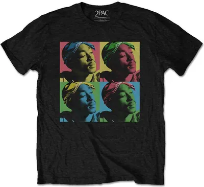 Produktbild von 2Pac Pop Art Black S T-Shirt