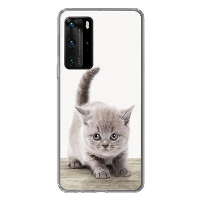 Produktbild von MuchoWow® Handyhülle Schutzhülle Hülle für Huawei P40 Pro Kätzchen - Katze - Haustiere - Jungen - Kinder - Mädchen Silikon Softcase Handy Hülle - Schutz