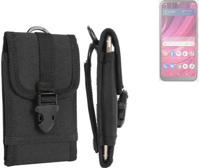 Produktbild von K-S-Trade Holster Handy Hülle kompatibel mit BLU View 4 Holster Handytasche Gürtel Tasche Schutz Hülle Robust Outdoor schwarz