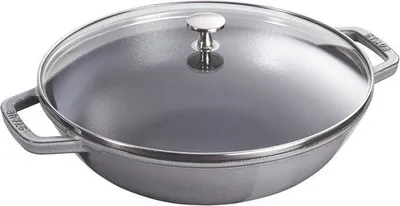 Image de Wok 30 cm pour induction avec couvercle en verre