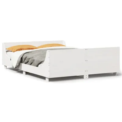 Immagine prodotto di vidaXL Letto in legno massiccio senza materasso bianco 135x190 cm legno di pino