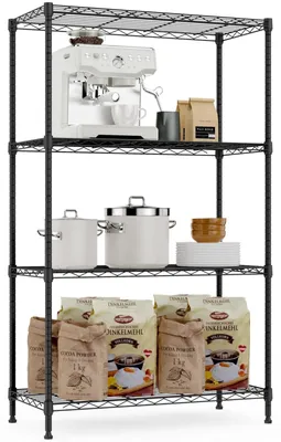 Zdjęcie produktu dla Regał metalowy stojak na półki - 35 x 75 x 120,7 cm - Czarny - Regulowane półki, do 454 kg