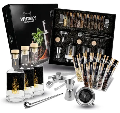 Produktbild von Whisky-Herstellungsset mit Zubehör, Geschenk zum Geburtstag eines eleganten Mannes