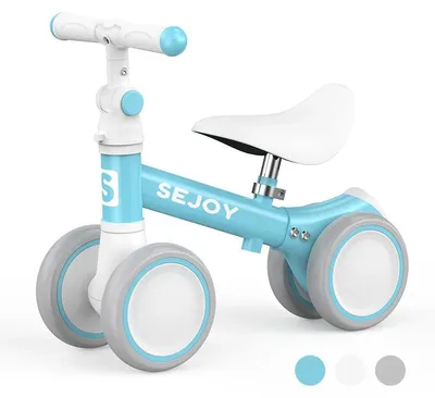 Produktbild von Laufrad für Kinder - Pedalloses vierrädriges Rutschfahrzeug - 3–6 Jahre - Leicht - Gummiräder - Blau
