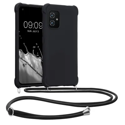 Produktbild von kwmobile Necklace Case kompatibel mit ASUS Zenfone 8 Hülle - Cover mit Kordel zum Umhängen - Silikon Schutzhülle Schwarz