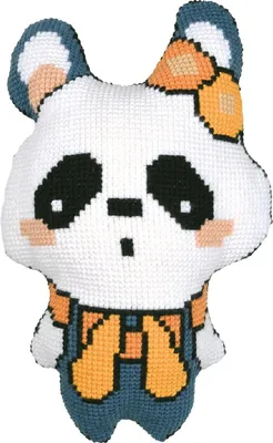 Produktbild von Vervaco Kreuzstichkissen mit Kissenrücken "Panda", Stickbild vorgezeichnet, 36x53cm