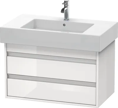 Produktbild von Waschtischunterbau KETHO 455x800x480mm weiß hochglanz weiß hochglanz