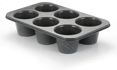 Jumbo-Tiefe Muffinform, 6 Mulden, Kohlenstoffstahl, Antihaft, 9 cm Ø