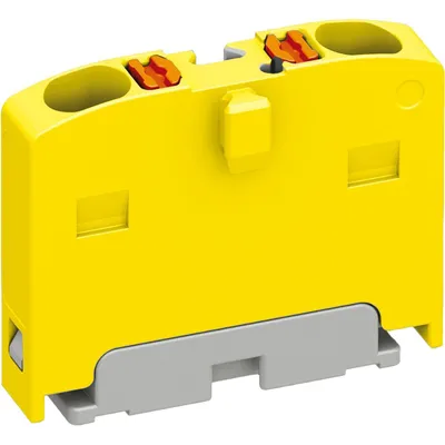 Produktbild von Verteilerblock Klemmen Verteilung Block Hutschiene für TH35 2x2,5 Gelb