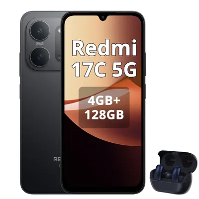 Productafbeelding van Xiaomi Redmi 17C 5G smartphone, 4GB + 128GB, 6,99 inch scherm, 6000mAh batterij, zwart (inclusief Bluetooth-koptelefoon), AI-gegenereerde afbeelding