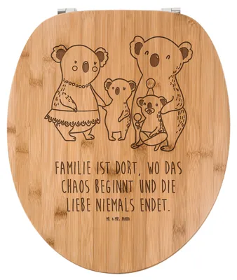 Produktbild von Mr. & Mrs. Panda WC-Brille Koala Familie - Transparent - Geschenk, Toilettenbrille, WC Sitz Aus Holz, Toilettendeckel, Kinder, Klodeckel, Family, Opa, Brille, Mama