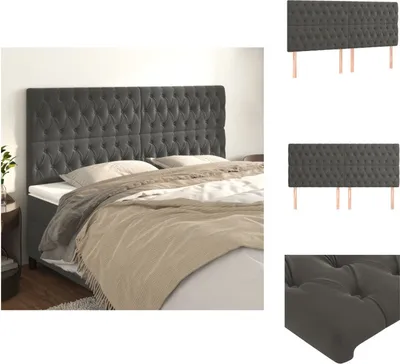 Immagine prodotto di vidaXL Testiere 4 pz. Velluto grigio scuro 90x7x78/88 cm - Testate e piedi