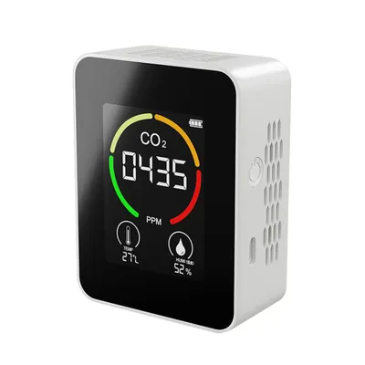 Produktbild von 3 in 1 CO2 Kohlendioxid-Detektor CO2-Messgerät Thermohygrometer Luftfeuchtigkeit Intelligenter Luftqualitaetsmonitor Luftanalysator für CO2 Digitales für Home Office - Weiß