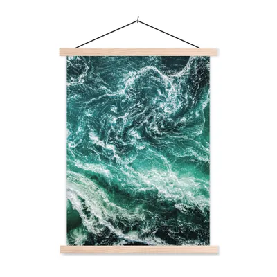 Produktbild von MuchoWow® Textilposter Ozean - Wasser - Meer - Luxus - Grün - Türkis 40x53 cm mit holzfarbenen Rahmen - Schlafzimmer