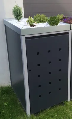 Produktbild von Müllbox Mülltonnenbox für 1 Mülltonnen (120L / 240L) aus Metall