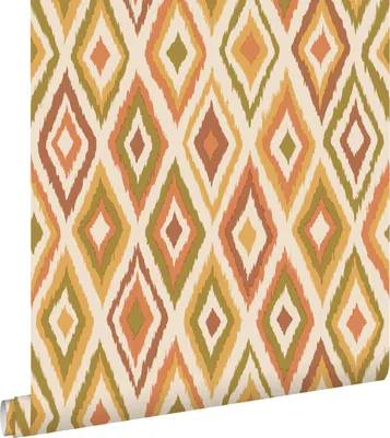Produktbild von ESTAhome Tapete Karomuster Grün, Orange und Gelb 50 x 900 cm