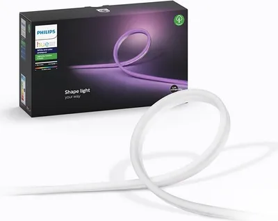Produktbild von Philips Hue White and Color ambiance Lightstrip Outdoor 2 Meter, Intelligenter Leuchtstreifen, Bluetooth/Zigbee, Weiß, LED, Silikon, Nicht austauschbare(s) Leuchtmittel