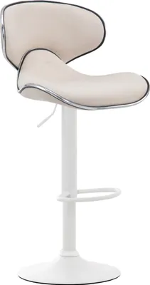 Produktbild von CLP Barhocker Las Vegas V2 Stoff  mit Fußstütze creme Gestell Farbe weiß