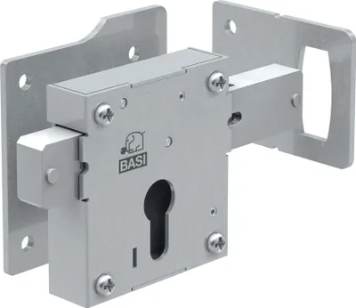 Produktbild von BASI - Aufschraub-Torschloss - ATS 80 - Lochung: PZ - Holztore - 6-tourig - Dorn: 39 mm - R/L - 9900-0005