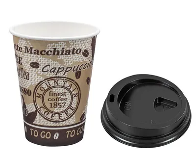 Produktbild von 75x Kaffeebecher Premium mit Deckel "Coffee to go" Pappe besch. 250 ml