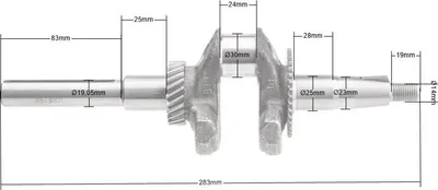 Obrázok produktu pre Kľukový hriadeľ zametacieho stroja Loncin G200F ZM02 ZM04 ORIGINÁLNY DIEL 130290097-0001