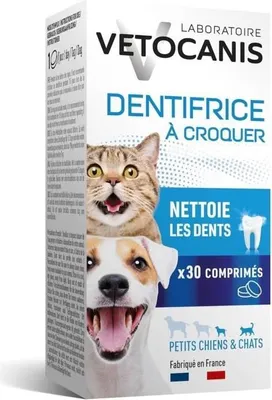 Produktbild von Zahnpflege für Hunde & Katzen, Vetocanis Anti-Zahnstein, Stärkt Zahnschmelz, Hühnchengeschmack, 30 Tabletten