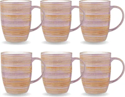 Immagine prodotto di Tazze Wilmax da 460 ml in porcellana color lavanda, set da 6 WL-669737/A6