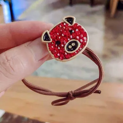 Imagen del producto de Bandas elásticas para el pelo en gris y rojo - Juego de 2 unidades