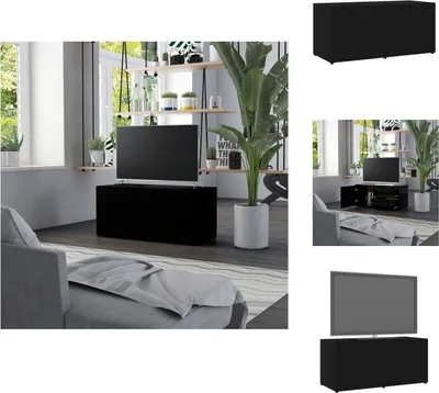Produktbild von vidaXL TV-Schrank Schwarz 80x34x36 cm Holzwerkstoff - TV-Möbel