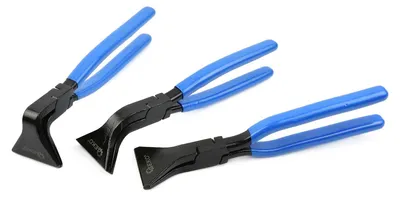 Immagine prodotto di Set di 3 pinze piegate per lamiera, kit di pinze piegatrici per lamiera, pinza piegatrice dritta, utensile manuale per piegatura e appiattimento di lamiere metalliche ,180°/90°/45° - 60 mm Geko