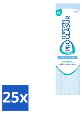 Immagine prodotto di 25 tubetti di dentifricio Sensodyne Proglasur Gentle Whitening, 75 ml ciascuno, confezione  - 25 pezzi