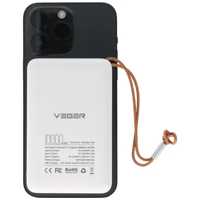 Productafbeelding van Magnetische powerbank MagOn met een capaciteit van 10.000 mAh, QC3.0, compatibel met MagSafe, voor bevestiging aan de achterkant van uw iPhone