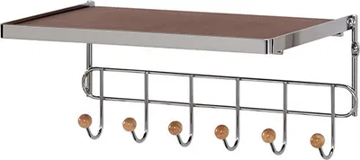 Obrázek produktu pro Nástěnný věšák Vera, chrom a ořech,